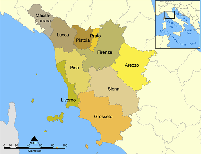 Tuscany Wine Map
